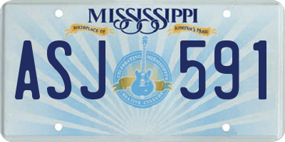 MS license plate ASJ591