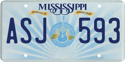 MS license plate ASJ593