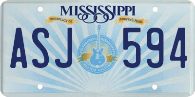 MS license plate ASJ594