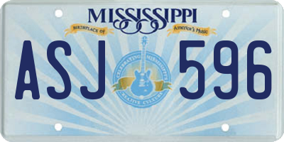 MS license plate ASJ596