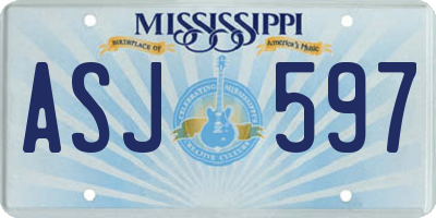 MS license plate ASJ597