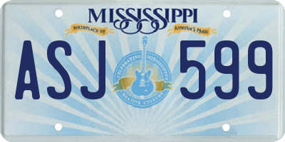 MS license plate ASJ599