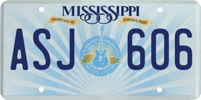 MS license plate ASJ606
