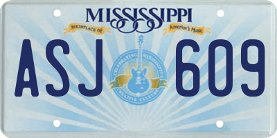 MS license plate ASJ609