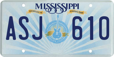 MS license plate ASJ610
