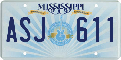 MS license plate ASJ611