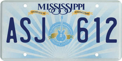 MS license plate ASJ612