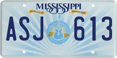 MS license plate ASJ613