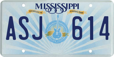 MS license plate ASJ614