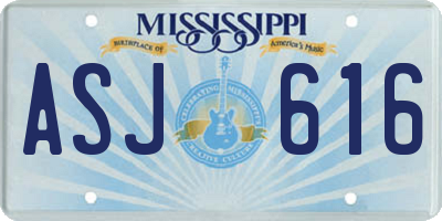 MS license plate ASJ616