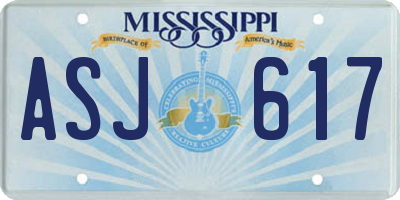 MS license plate ASJ617