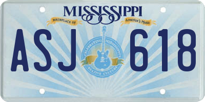 MS license plate ASJ618