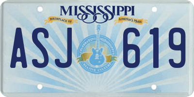 MS license plate ASJ619