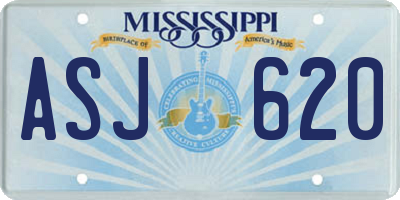 MS license plate ASJ620