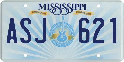 MS license plate ASJ621