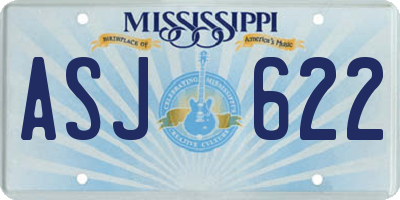 MS license plate ASJ622