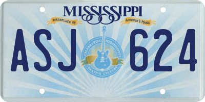 MS license plate ASJ624