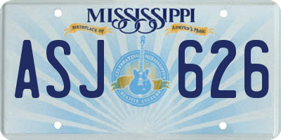 MS license plate ASJ626