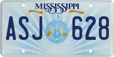 MS license plate ASJ628