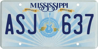 MS license plate ASJ637