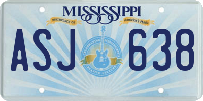 MS license plate ASJ638