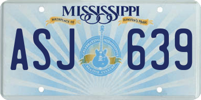 MS license plate ASJ639