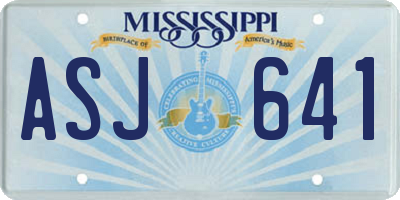 MS license plate ASJ641