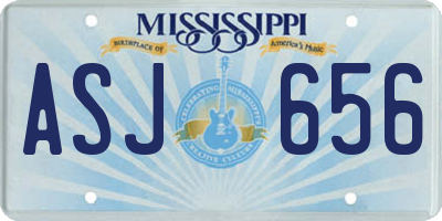 MS license plate ASJ656
