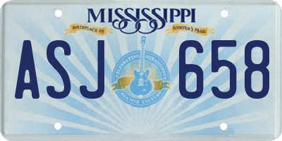 MS license plate ASJ658