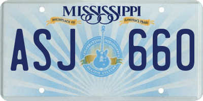 MS license plate ASJ660