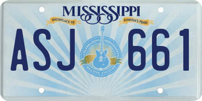 MS license plate ASJ661