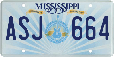 MS license plate ASJ664