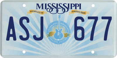 MS license plate ASJ677