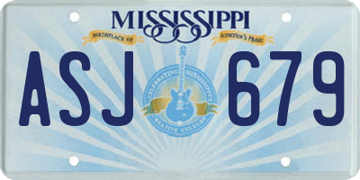 MS license plate ASJ679