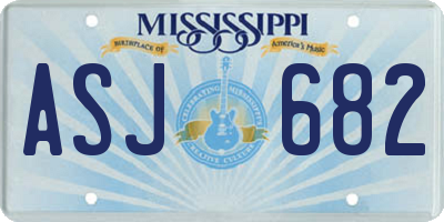 MS license plate ASJ682