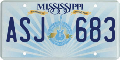 MS license plate ASJ683
