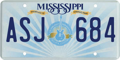 MS license plate ASJ684