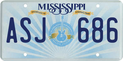 MS license plate ASJ686