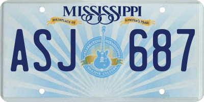 MS license plate ASJ687