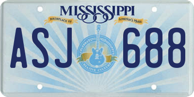 MS license plate ASJ688
