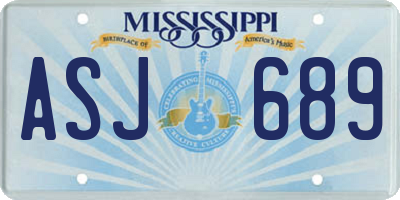 MS license plate ASJ689
