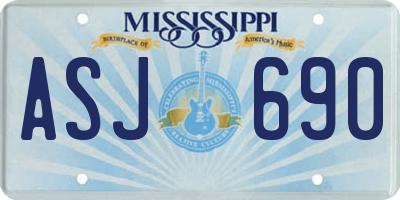 MS license plate ASJ690