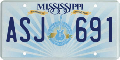MS license plate ASJ691