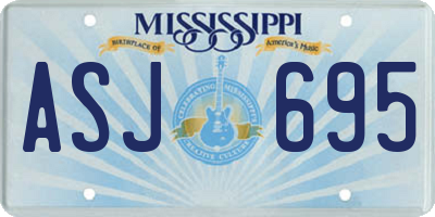 MS license plate ASJ695