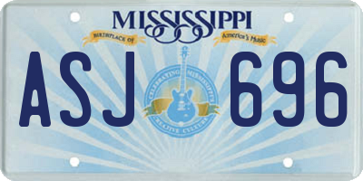 MS license plate ASJ696