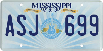 MS license plate ASJ699