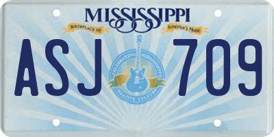 MS license plate ASJ709