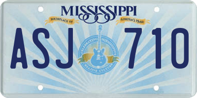 MS license plate ASJ710