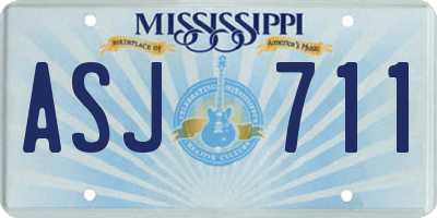 MS license plate ASJ711