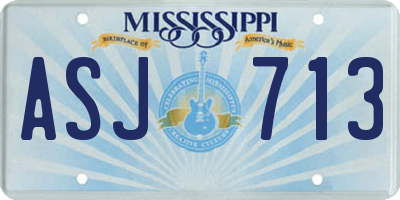 MS license plate ASJ713
